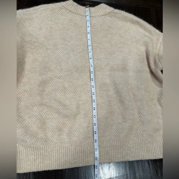 Madewell NWT Cream Cable Knit Sweater | Size M | Alpaca Wool Blend Neutral Beige - Picture 5 of 9